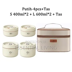 Stainless Steel 4-in-1 Lunch Box Set with Thermal Bag