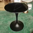 Round Tulip Dining Table - White & Black - 1