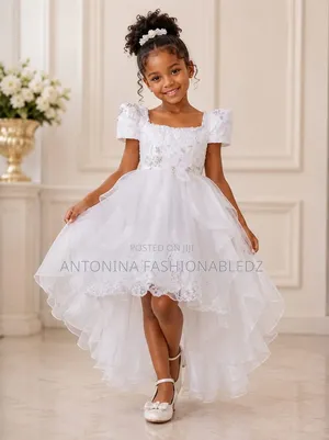 ESS Girls High-Low Dress - Pink & White (Ages 1-4)