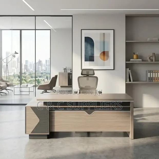 Modern Brown Wooden L-Shaped Desk - 1800mm - 1