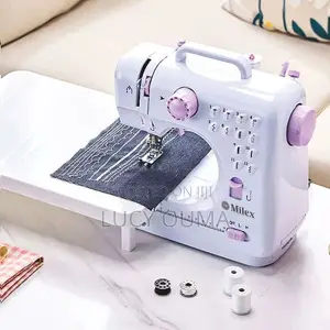 Portable Electric Sewing Machine with Expansion Table & 6 Rulers