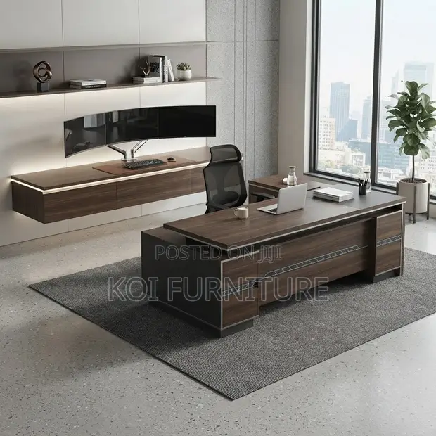 180cm Executive Modern Office Desk - Gray - 1