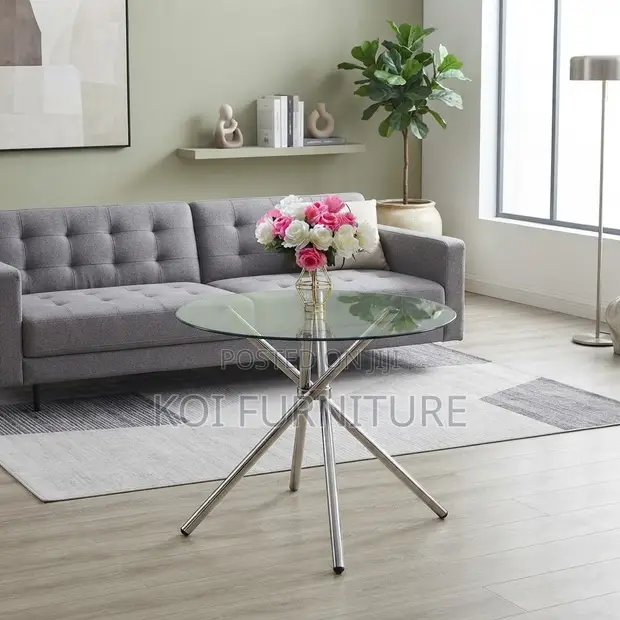 Round Glass Top Coffee Table - 1