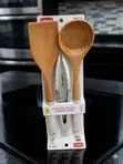 Seti ya Spatula, Ladle, na Tongs za Beechwood za Premium - 2