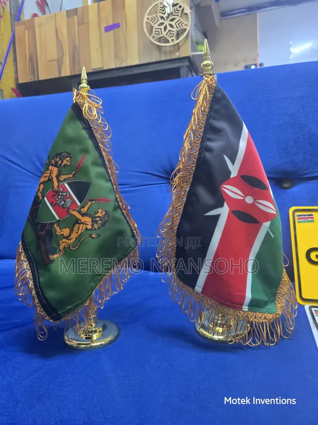 Executive Golden Table Flags with Stands - 1