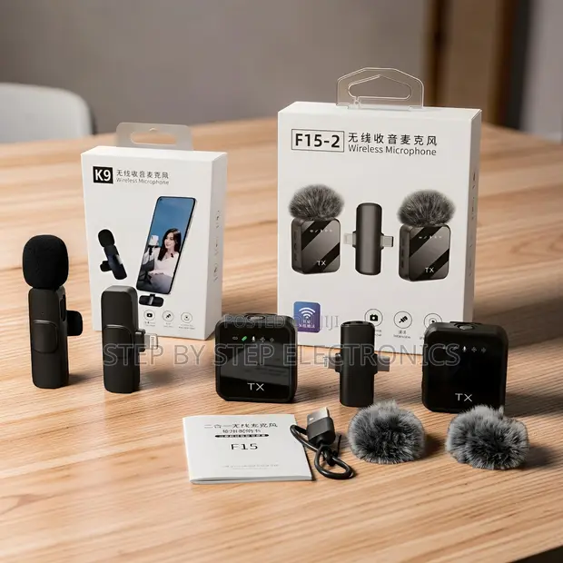 K9 F15-2 Wireless Microphone Kit for Vlogging - 1