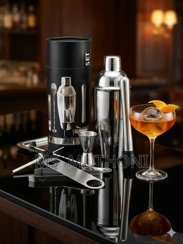 Professional 750ml Bartender Kit with Cylinder Case - 1
