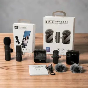 K9 F15-2 Wireless Clip-on Mic 2TX for YouTube Live Streaming