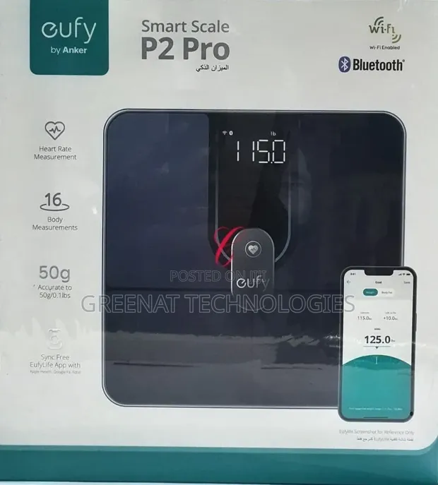 Anker Eufy Smart Scale P2 Pro - Vipimo 16 vya Mwili, WiFi/Bluetooth - 1