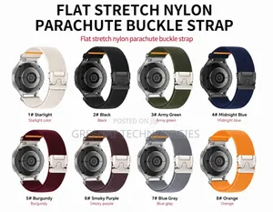 Mkanda wa Saa wa Nylon wa 22mm Army Green Flat Stretch
