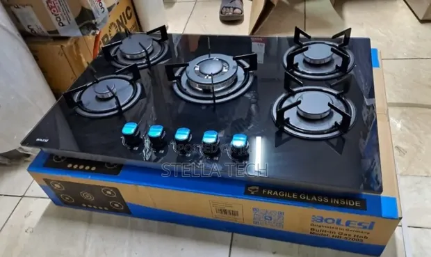Bolesi Cooker ya Gesi Kamili ya 5-Burner na Kioo cha Tempered - 1