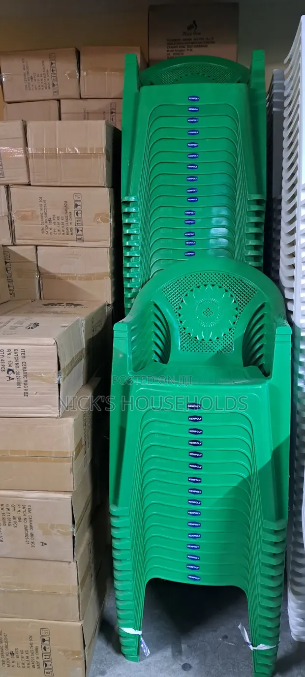 Green Kenpoly Plastic Chairs (Brand New) - 1