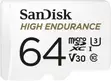 SanDisk High Endurance microSDXC 64GB + SD Adapter - 1