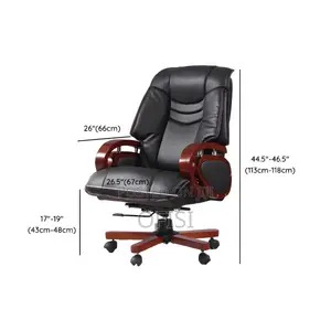 Executive Reclining Office Chair - Black Leather