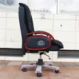 Executive Reclining Office Chair - Black Leather - 2