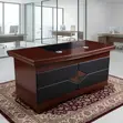 Mahogany 140cm Executive Office Desk - 1