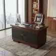 Mahogany 140cm Executive Office Desk - 3