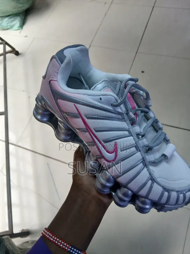 Nike Shox Metallic Silver/Pink Sneakers - 1