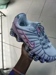 Nike Shox Metallic Silver/Pink Sneakers - 1