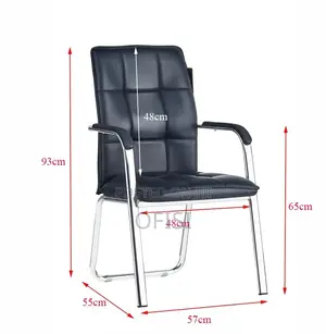 Modern Leather Waiting Chair - Black