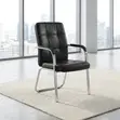 Modern Leather Waiting Chair - Black - 2
