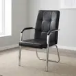 Modern Leather Waiting Chair - Black - 4