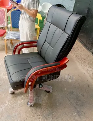 Kiti cha Kisasa cha Ofisi cha Ngozi chenye Mkono Mrefu