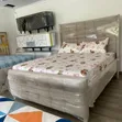 Ideal 5x6 Beige Bed Frame with Mattress Option - 1