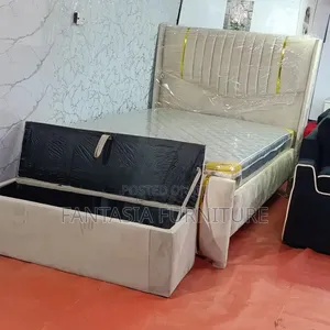 Cream 5x6 Bed with Storage