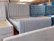 Brand New Ideal 5x6 Bed with Textured Grey Fabric - 1