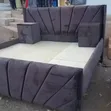Ideal Dark Grey Velvet Bed Frame (5x6) - 1