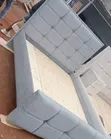 Brand New Light Grey Velvet Bed 5x6 - 1