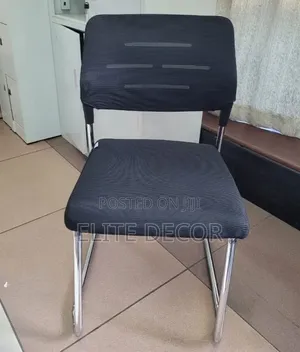 Kiti cha Ofisi cha Mgeni Nyeusi cha Mesh Kisicho na Mikono