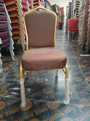 Brown Banquet Chair with Gold Frame