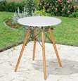 Eames-Inspired Round Dining Table with Wooden Legs - 1