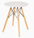 Eames-Inspired Round Dining Table with Wooden Legs - 4