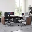 Executive High Backrest Leather Office Chair - Brown - 2