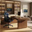 Smooth Leather Gaming Office Chair - Blue - 5