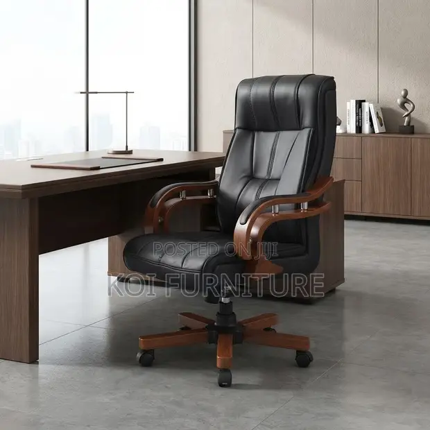 Executive Leather High Back Office Chair - 1