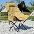 Foldable Outdoor Camping Chairs - Brown - 1