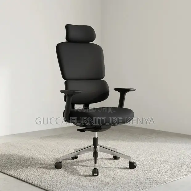 Black Full Fabric Study Chair - 1