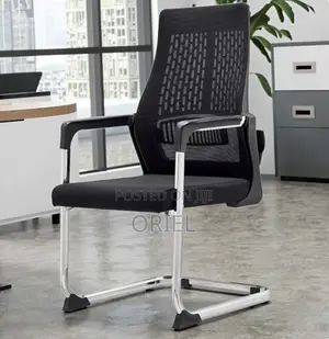 Office Guest Mesh Waiting Chair - Black