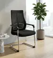 Office Guest Mesh Waiting Chair - Black - 4