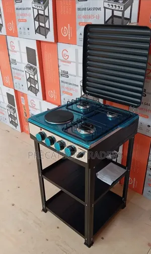 Eurochef 3 Gas + 1 Umeme Standing Cooker na Shelves
