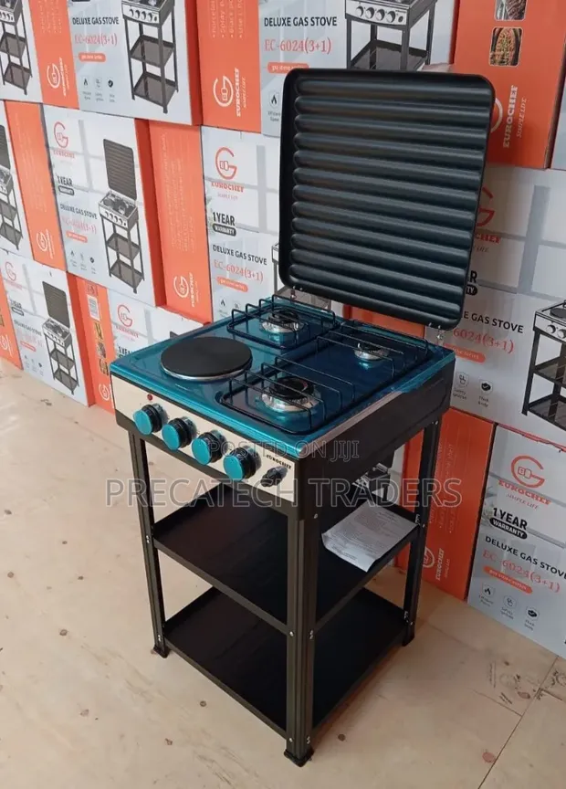 Eurochef Cooker 3 Gas + 1 Hotplate ya Umeme - 1