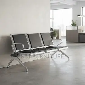 Three-Seater Metallic Reception Bench