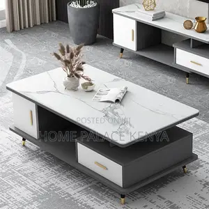 Premium Modern Coffee Table with Storage - Black Glossy