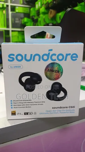 Soundcore C50i Vipuli vya Masikioni vya Clip-on - Bass Nguvu
