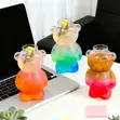 Set ya Vipande 2: Kikombe cha Kioo cha Dubu + Majani ya Kioo - 4