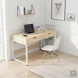 Home Office Desk with Dual Drawers - White - 2